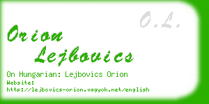 orion lejbovics business card
